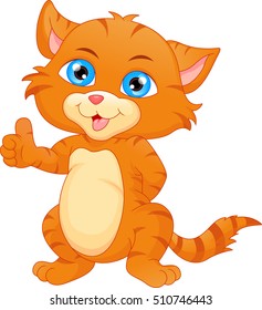 cute cat cartoon thumb up