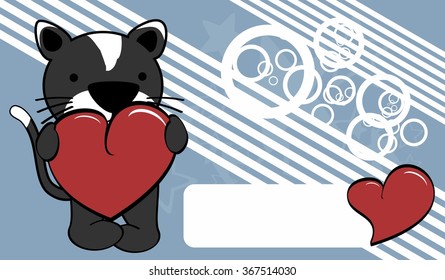 cute cat cartoon valentine love card background in vector format very easy to edit