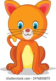 Cute cat cartoon vector art and illustration