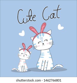 cute cat cartoon vector design .
