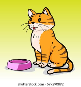 cute cat cartoon vector drawn
