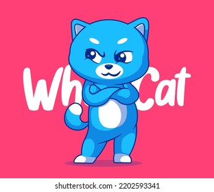 Cute Cat Cartoon Vector Icon Illustration.