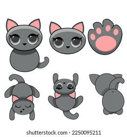 Cute Cat Cartoon Vector Icon Illustration. Animal Love Icon Concept Isolated Premium Vector. Flat Cartoon Style