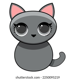 Cute Cat Cartoon Vector Icon Illustration. Animal Love Icon Concept Isolated Premium Vector. Flat Cartoon Style