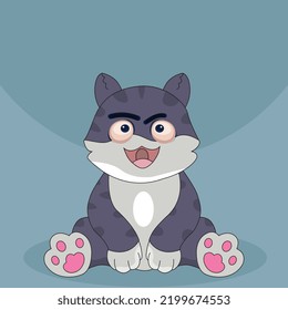 
Cute cat cartoon vector illustration concept vector