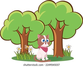 Cute Cat Cartoon Vector Illustration