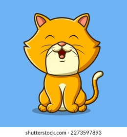 Cute cat cartoon. Vector illustration