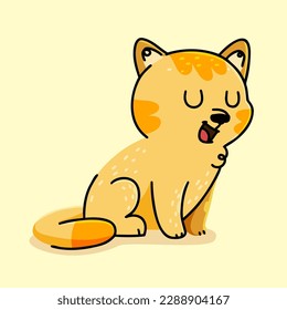 Cute Cat cartoon. vector cartoon illustration