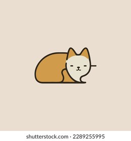 Cute cat cartoon, vector illustration