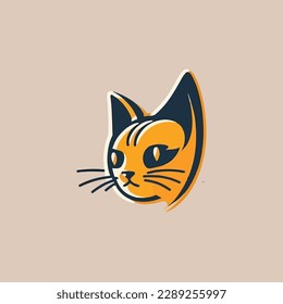 Cute cat cartoon, vector illustration