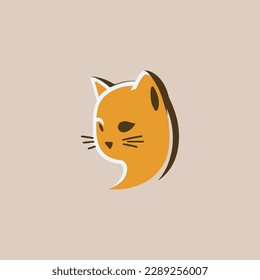 Cute cat cartoon, vector illustration