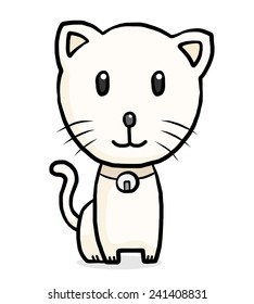 cute cat / cartoon vector and illustration, hand drawn style, isolated on white background.