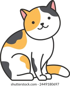 Ilustración vectorial de dibujos animados lindo gato.
