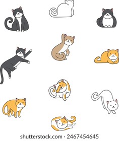 Cute cat cartoon vector illustration