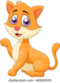 Cute cat cartoon. vector illustration