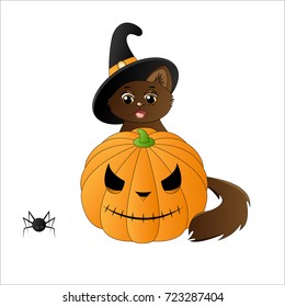 Cute cat, cartoon vector  illustration