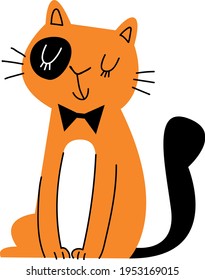 Cute cat cartoon vector. Image in cartoon style isolated on white background. Trending style and color