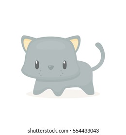 Cute cat cartoon vector isolated