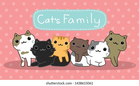 cute cat cartoon vector set