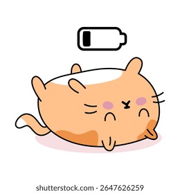 Gato bonito desenho animado vetor dormir, preguiçoso