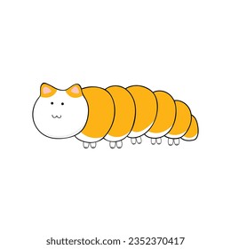 cute cat catterpillar Mascot Character Vector illustration color children cartoon clipart