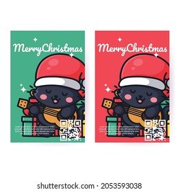 cute cat is celebrating christmas