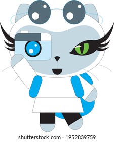 cute cat character animal vector design