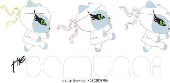 cute cat character animal vector design