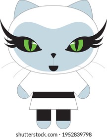 cute cat character animal vector design