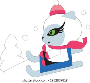 diseño de vectores de animales de personaje de gato lindo