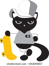 cute cat character animal vector design