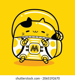 cute cat character astronaut profession