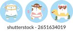 Cute cat character concept hello summer traveling illustration decorate by snorkeling mask, popsicle ice cream and weed vacation cartoon style. Flat design for children