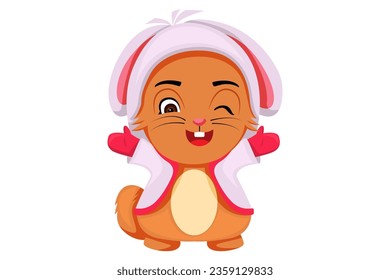 Cute Cat Character Design Illustration