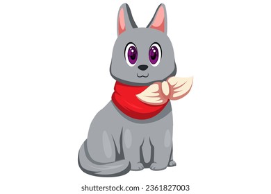 Cute Cat Character Design Illustration