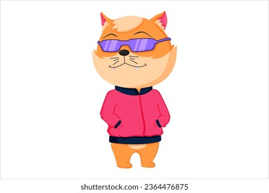 Cute Cat Character Design Illustration