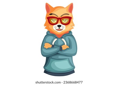 Cute Cat Character Design Illustration