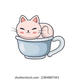 Cute Cat Character Design Illustration