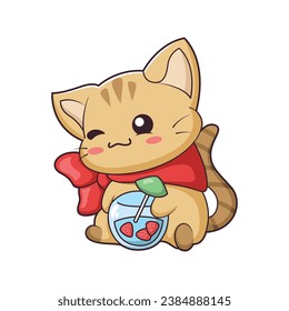 Cute Cat Character Design Illustration