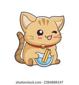 Cute Cat Character Design Illustration