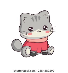 Cute Cat Character Design Illustration
