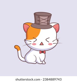 Cute Cat Character Design Illustration