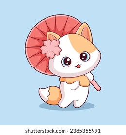 Cute Cat Character Design Illustration