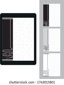 Cute-Katzenzeichen mit unterschiedlichen Farben für die Tablette