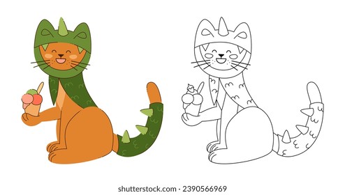 Cute cat character in