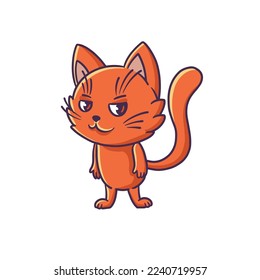 Cute cat character, hand drawn vector  

Illustration