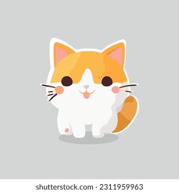Cute Cat Character Illustration Vector