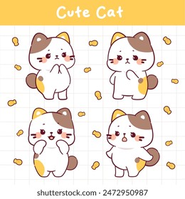 Cute cat character kawaii sticker collection