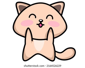 Cute cat character kawaii style