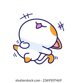cute cat character laugh pose illustration emotes sticker element collection isolated